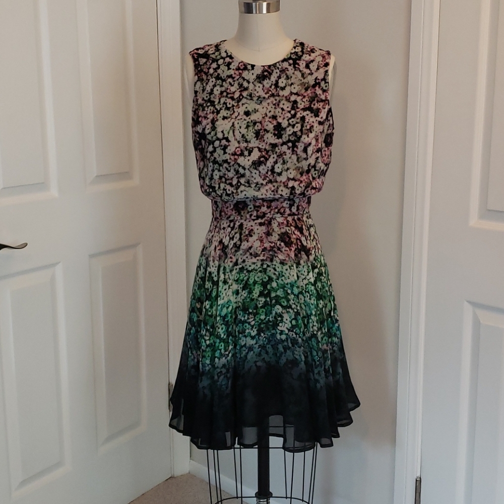 French Connection Floral Print Ombre Dress